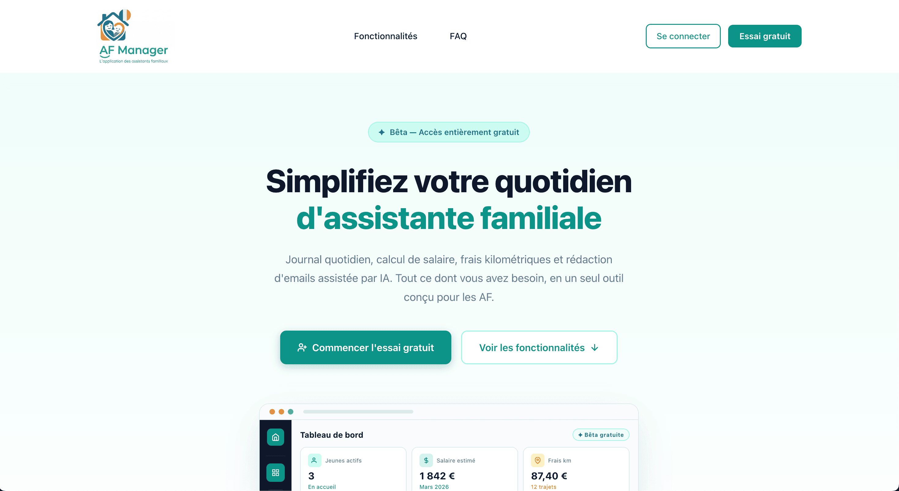 AF Manager — vue desktop