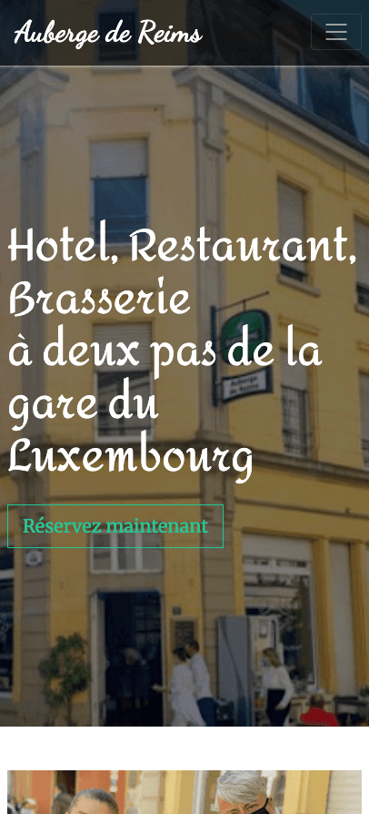 Auberge de Reims — Hôtel-restaurant — vue mobile