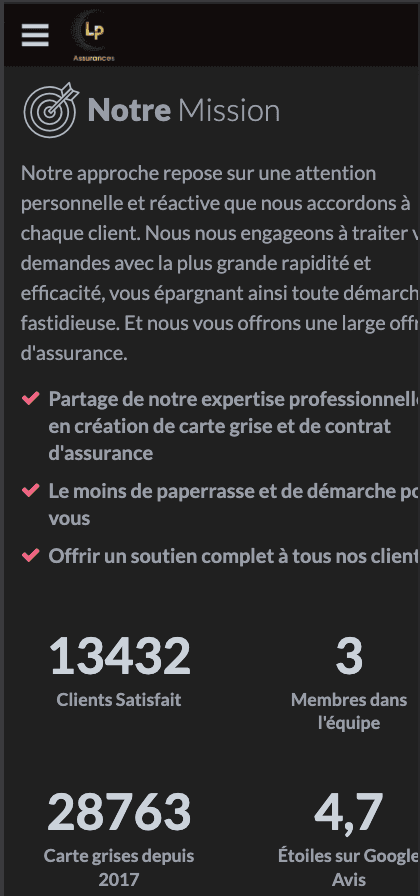LP Assurances — Société d'assurance, Perpignan — vue mobile